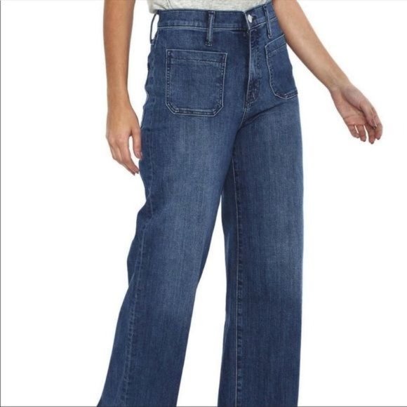 Banana Republic Denim - Banana Republic High Rise Wide Leg Patch Pocket Jeans Hyacinth Wash Size 28/6